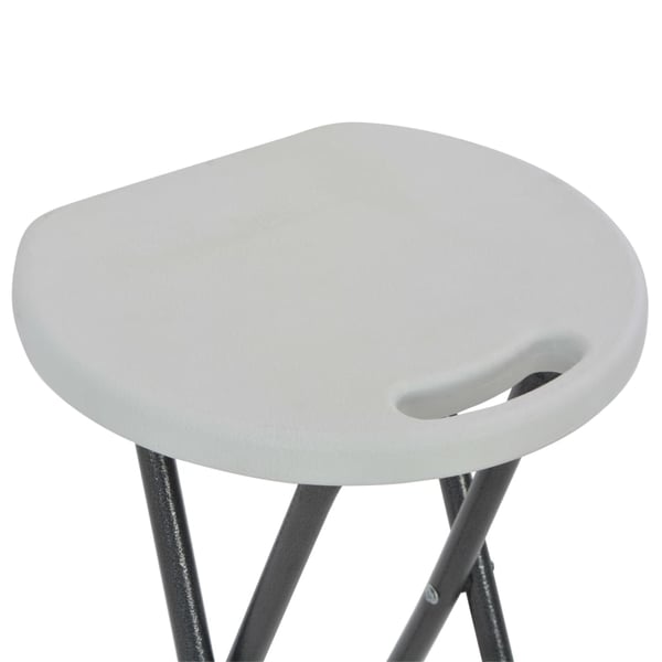vidaXL Sammenleggbare barkrakker 2 stk HDPE og stål hvit