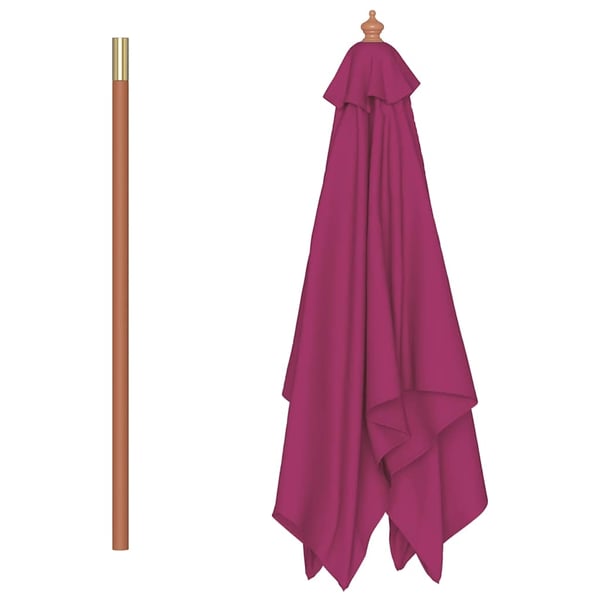 vidaXL Parasoll med trestang 150x200 cm vinrød