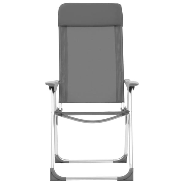 vidaXL foldbare campingstole 2 stk. aluminium grå