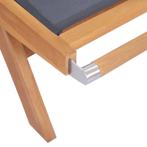 vidaXL Foldbar solseng med hjul heltre teak og textilene
