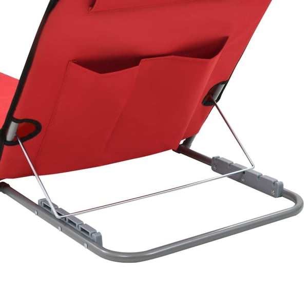 vidaXL foldbare strandmåtter 2 stk. stål og stof rød