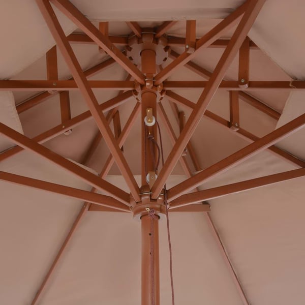 vidaXL parasol 270 cm træstang gråbrun