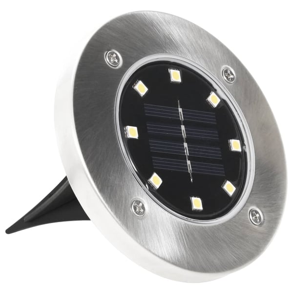 vidaXL Soldrevet bakkelys 8 stk LED-lys hvit