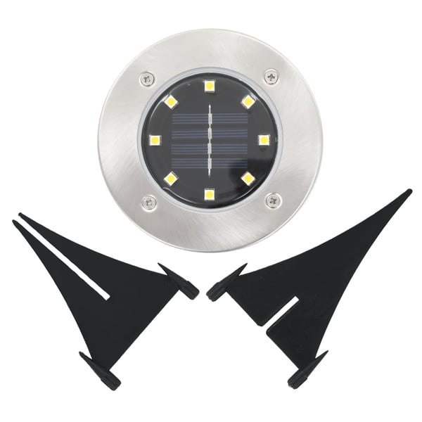 vidaXL Soldrevet bakkelys 8 stk LED-lys hvit