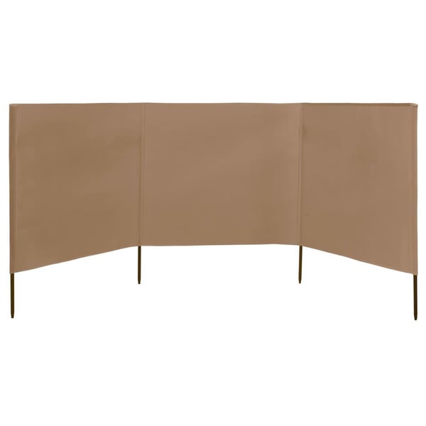 vidaXL Vindskydd 3 paneler tyg 400x120 cm taupe