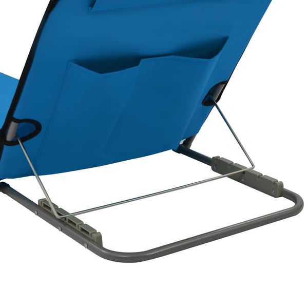 vidaXL foldbare strandmåtter 2 stk. stål og stof blå