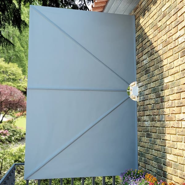 vidaXL sammenklappelig sidemarkise til terrasse grå 300 x 200 cm