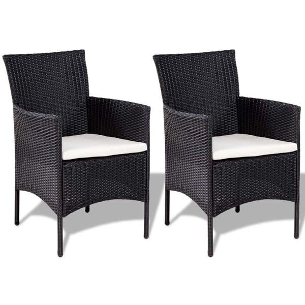 vidaXL haveloungesæt 4 dele med hynder polyrattan sort