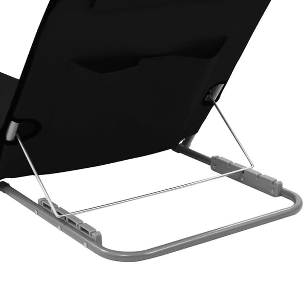 vidaXL foldbare strandmåtter 2 stk. stål og stof sort