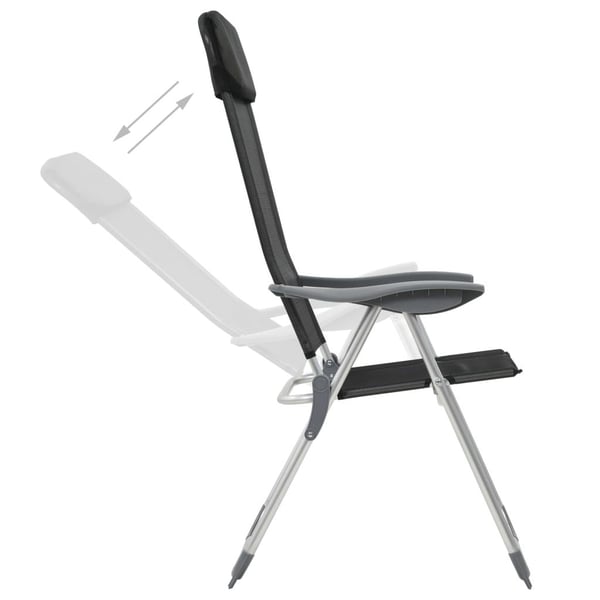 vidaXL foldbare campingstole 4 stk. aluminium sort