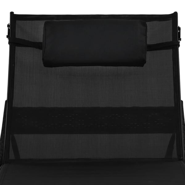 vidaXL liggestol med pude polyrattan sort