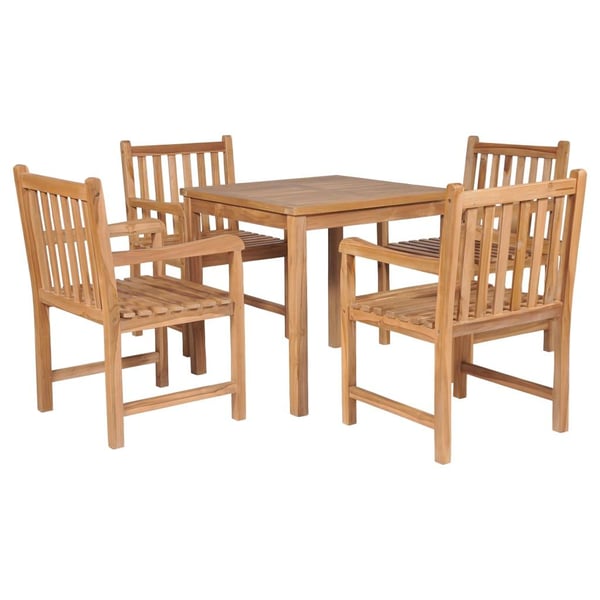 vidaXL Hagemøbelsett 5 deler heltre teak