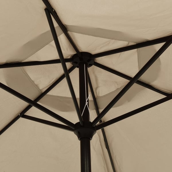 vidaXL Parasoll med metallstang 300 cm gråbrun