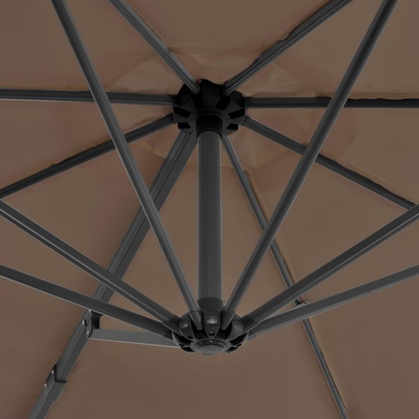 vidaXL hængeparasol 300 cm aluminiumsstang gråbrun