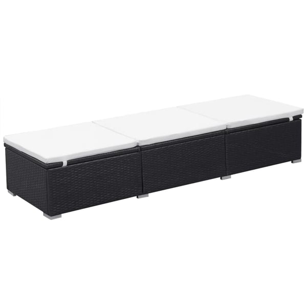 vidaXL liggestol med hynde polyrattan sort