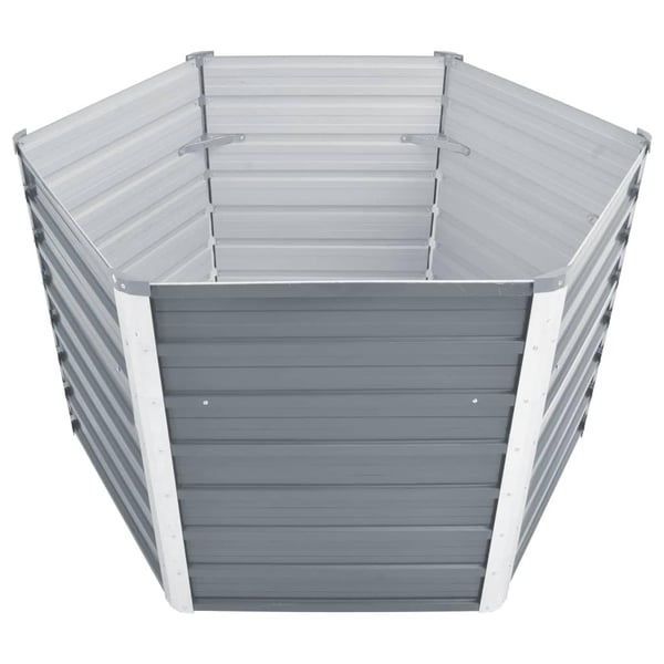 vidaXL forhøjet plantekasse 129x129x77 cm galvaniseret stål grå