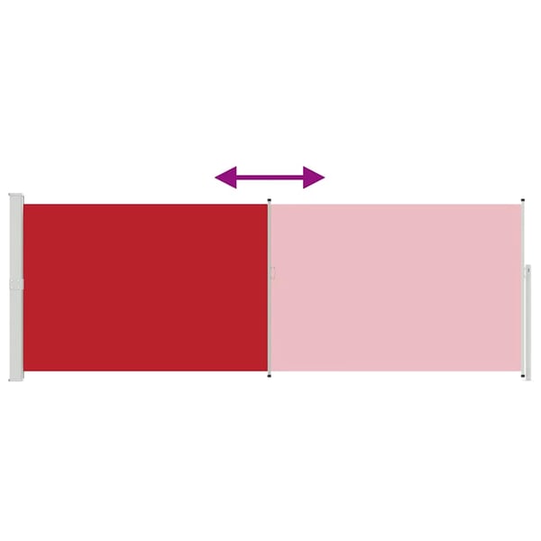 vidaXL Uttrekkbar sidemarkise 160 x 500 cm rød