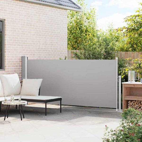 vidaXL Uttrekkbar sidemarkise 140 x 300 cm grå