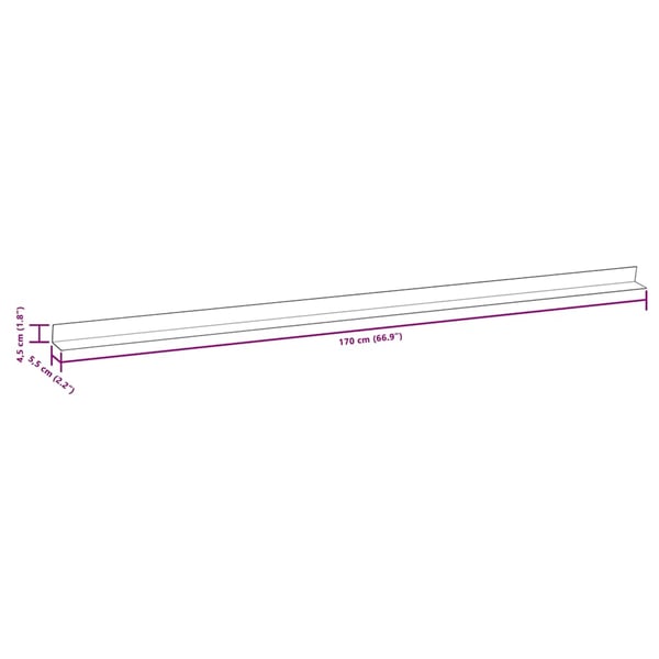 vidaXL Terassin reunuslauta WPC 170 cm musta