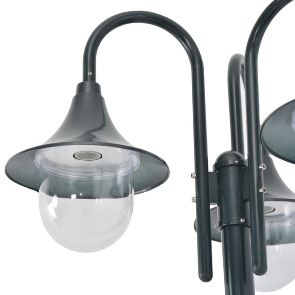 vidaXL Hagelyktestolpe E27 220 cm aluminium 3 lamper mørkegrønn
