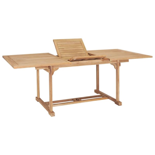 vidaXL udendørs spisebordssæt 7 dele 150-200x100x75 cm massivt teak