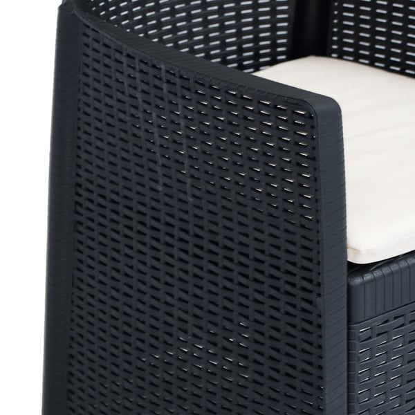 vidaXL havestole 2 stk. med hynde plastik rattanlook antracitgrå