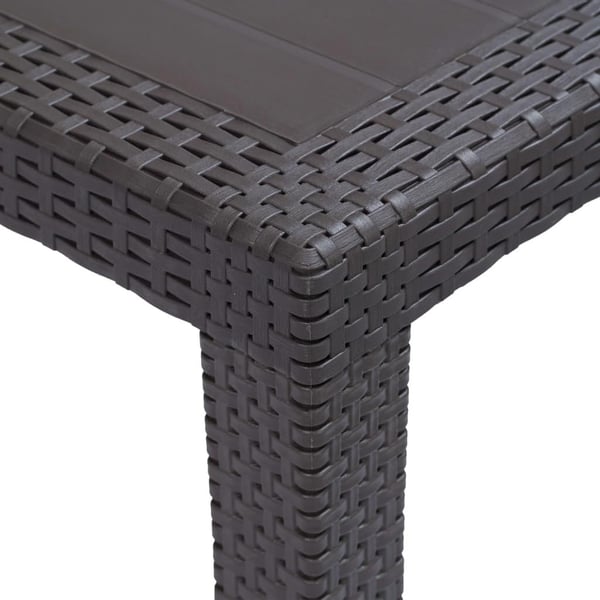 vidaXL Hagebord 150x90x72 cm plast rottingdesign brun