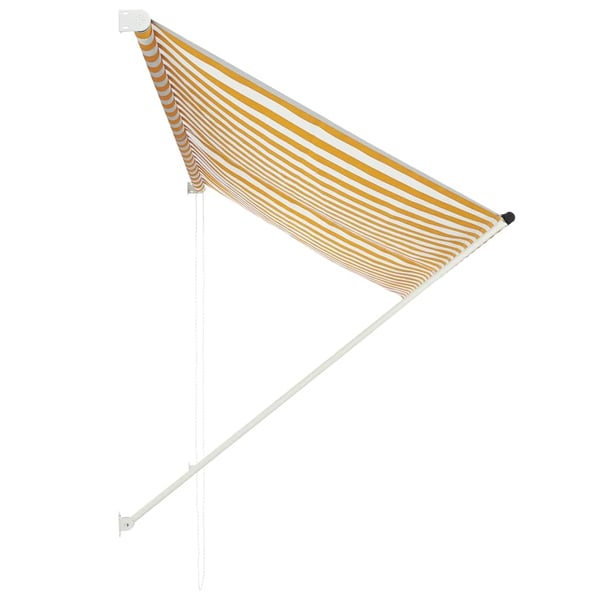 vidaXL Uttrekkbar markise 250x150 cm gul og hvit