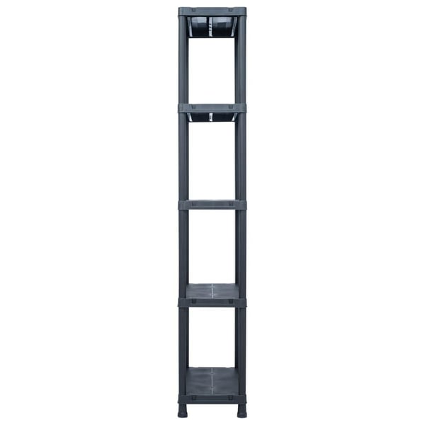vidaXL Oppbevaringshylle 2 stk svart 125 kg 60x30x180 cm plast