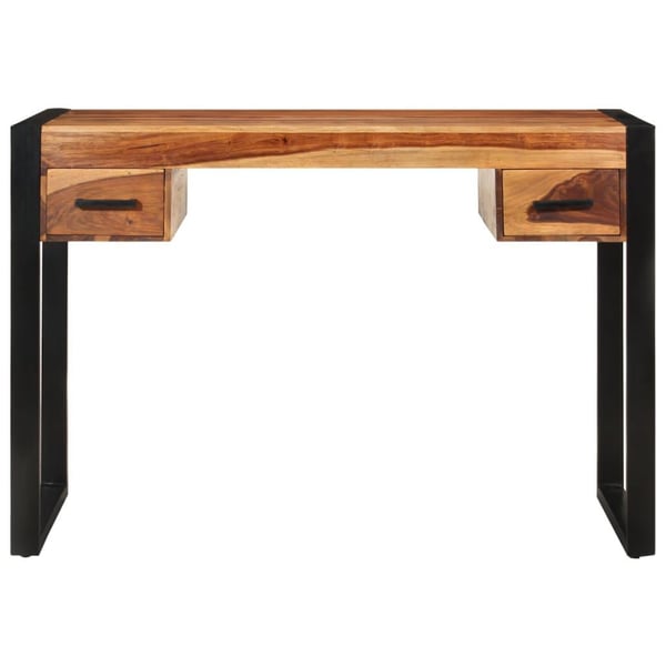 vidaXL skrivebord med 2 skuffer 110 x 50 x 77 cm massivt sheeshamtræ