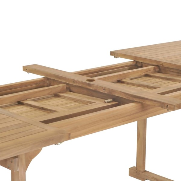 vidaXL udendørs spisebordssæt 9 dele 180-280x100x75 cm massivt teak