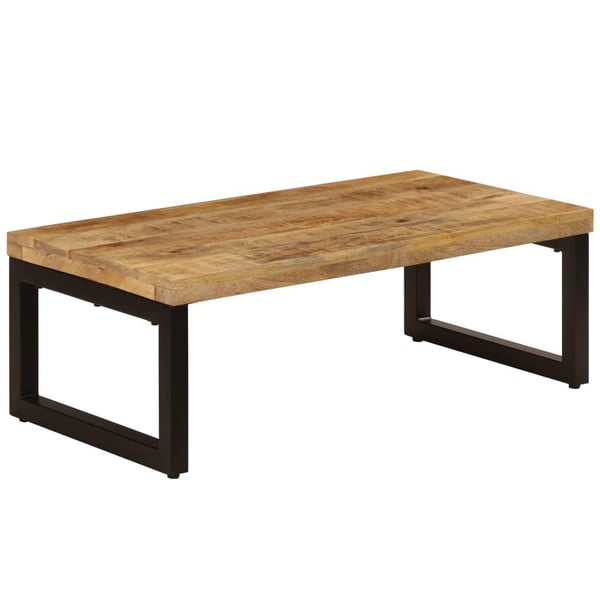 vidaXL Sohvapöytä 100x50x35 cm kiinteä mangopuu ja teräs