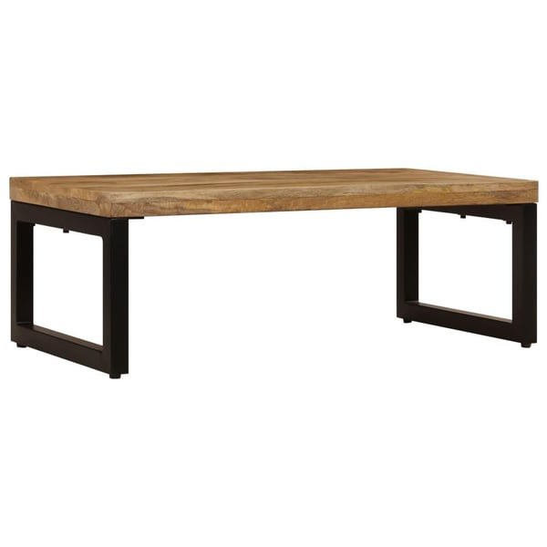 vidaXL Sohvapöytä 100x50x35 cm kiinteä mangopuu ja teräs