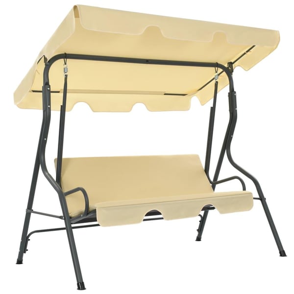 vidaXL gyngesofa til haven 170x110x153 cm cremefarvet