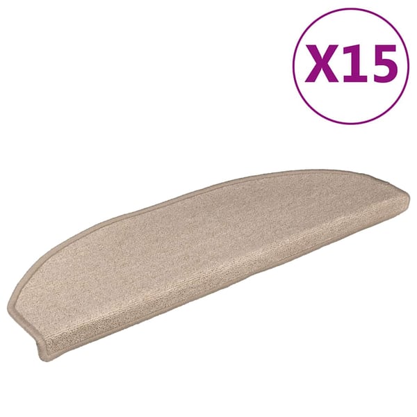 vidaXL 15 stk. trappemåtter 56 x 17 x 3 cm gråbrun