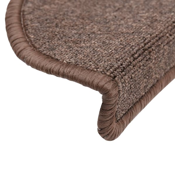vidaXL Trappematter 15 stk 56x17x3 cm kaffebrune halvrund