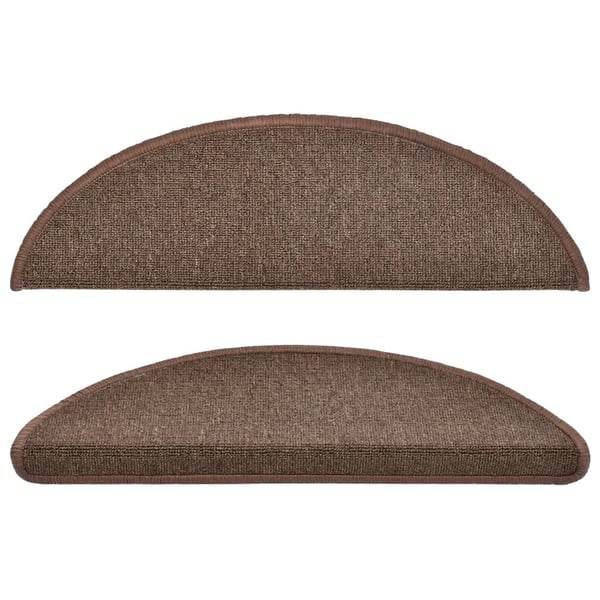 vidaXL Trappematter 15 stk 56x17x3 cm kaffebrune halvrund