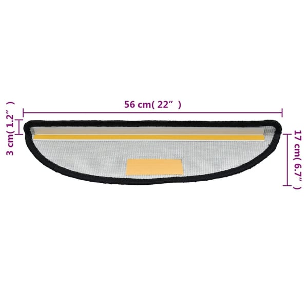 vidaXL 15 stk. trappemåtter 56x17x3 cm sort