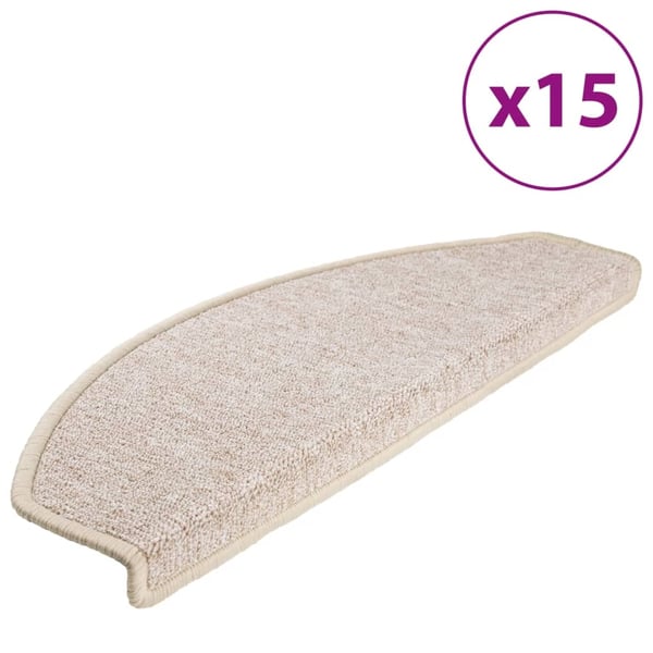 vidaXL 15 stk. trappemåtter 65 x 24 x 4 cm gråbrun