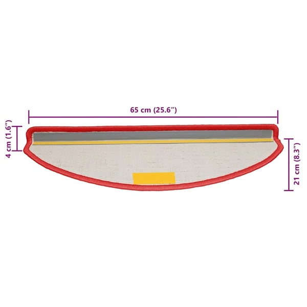 vidaXL 15 stk. trappemåtter 65x21x4 cm rød