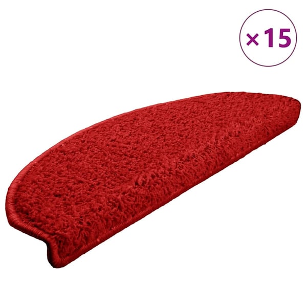 vidaXL 15 stk. trappemåtter 65x21x4 cm rød