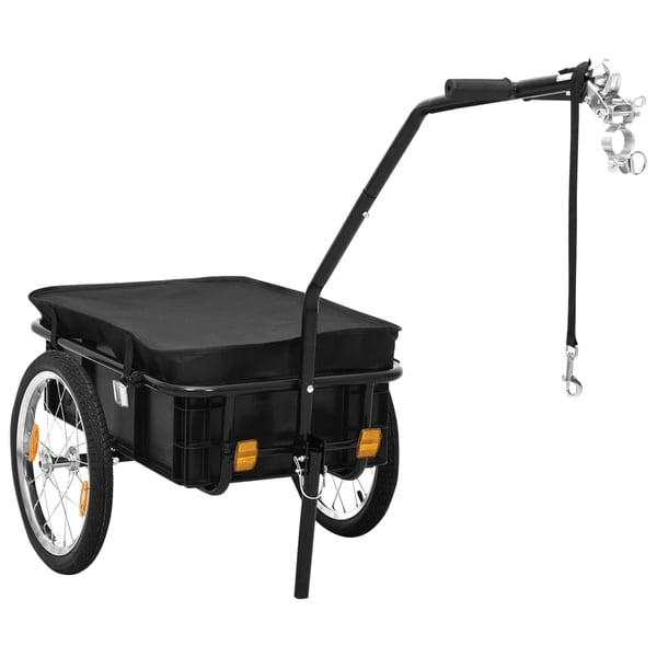 vidaXL cykeltrailer/trækvogn 155x60x83 cm stål sort