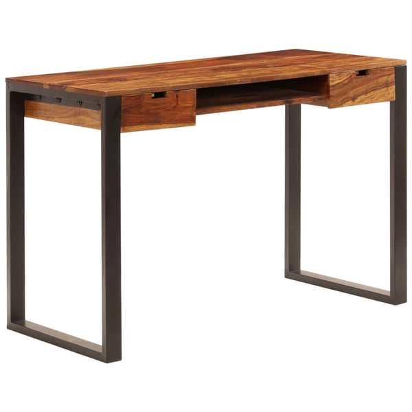 vidaXL Työpöytä 110x55x78 cm seesampuu ja teräs