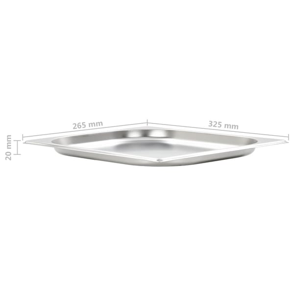 vidaXL gastronorm beholder 8 stk. GN 1/1 20 mm rustfrit stål