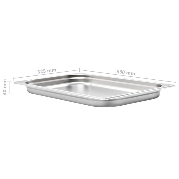 vidaXL Gastronormbeholdere 4 stk GN 1/1 40 mm rustfritt stål