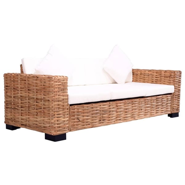 vidaXL sofasæt i 2 dele med hynder naturligt rattan