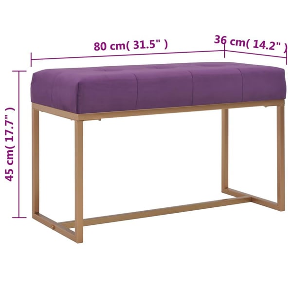 vidaXL bænk i fløjl 80 cm lilla