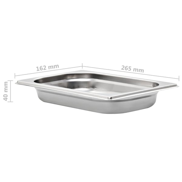 vidaXL Gastronormbeholdere 12 stk GN 1/4 40 mm rustfritt stål