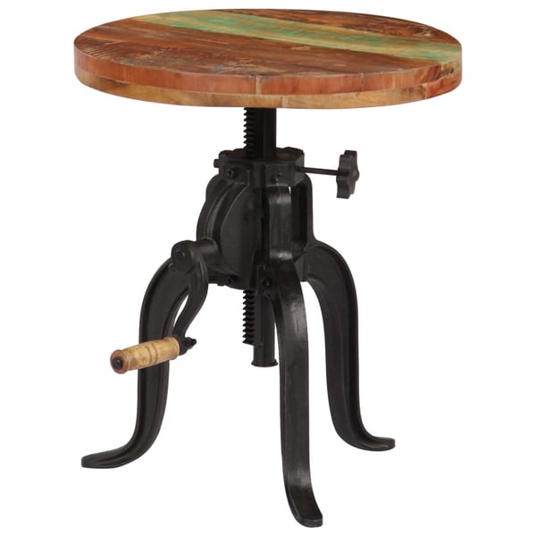 vidaXL sidebord 45x(45-62) cm massivt genbrugstræ og støbejern