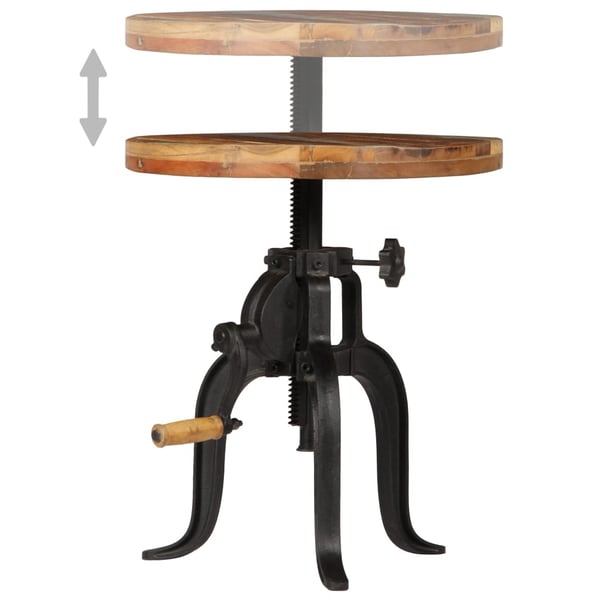 vidaXL sidebord 45x(45-62) cm massivt genbrugstræ og støbejern